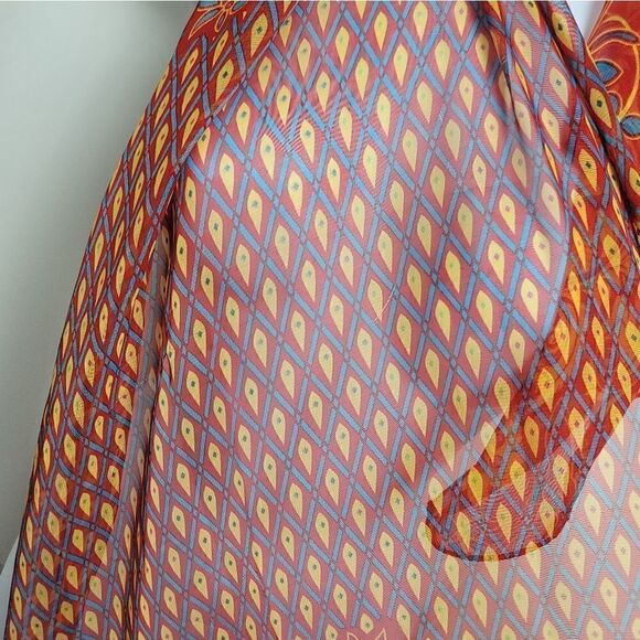 LIANG DIAN Silk Blend Peacock Scarf - Picture 6 of 8